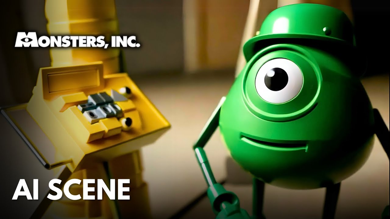 MONSTERS INC. Scare Floor Scene Reimagined by AI in LEGO