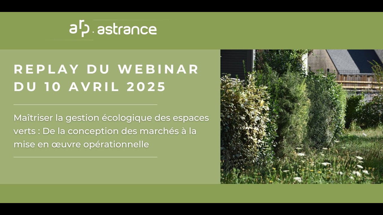 Webinar : Maîtriser la gestion écologique des espaces verts