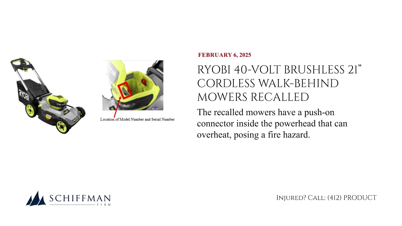 RYOBI 40-Volt Brushless 21&rdquo; Cordless Walk-Behind Mowers Recalled