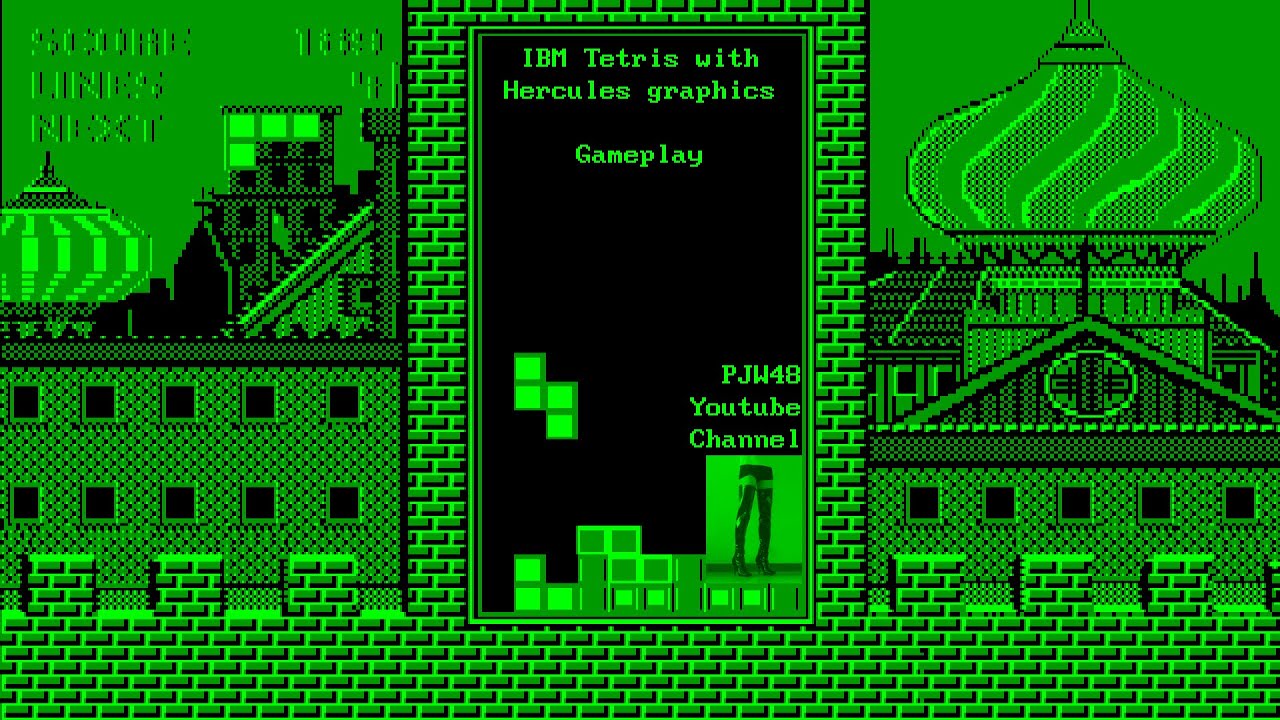 IBM Tetris with Hercules graphics Gameplay