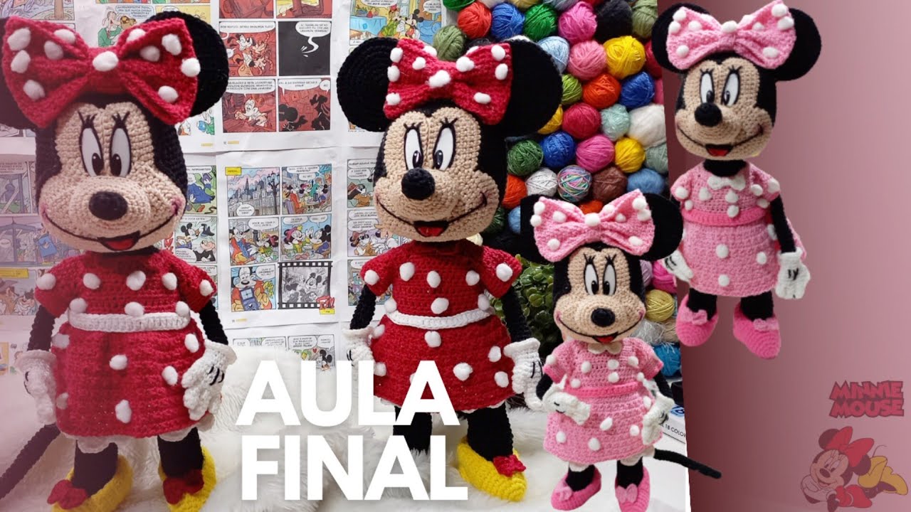 Aula 14- Finalizando a Minnie Mouse amigurumi ( costura e os retoques finais;)