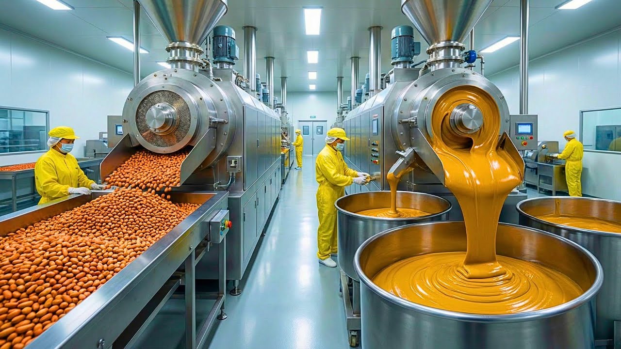 How Peanut Butter Is Made in a Modern Industrial Production Line