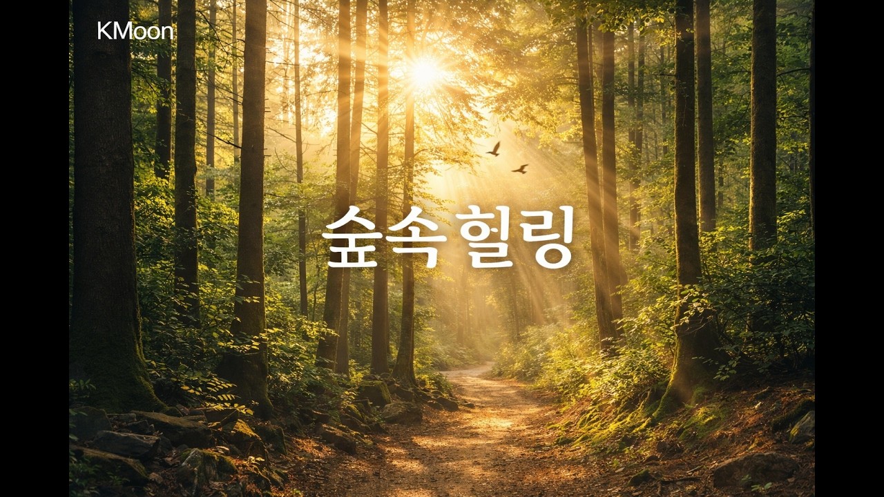 [ASMR] 숲속의 오후, 나뭇잎 사이로 부서지는 햇살과 맑은 시냇물 소리 (4K) #힐링 #백색소음