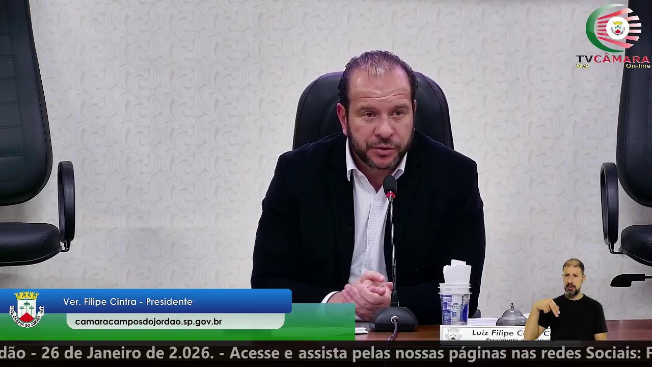 Ao Vivo:  1ª Sessão Ordinária - 26/01/2026