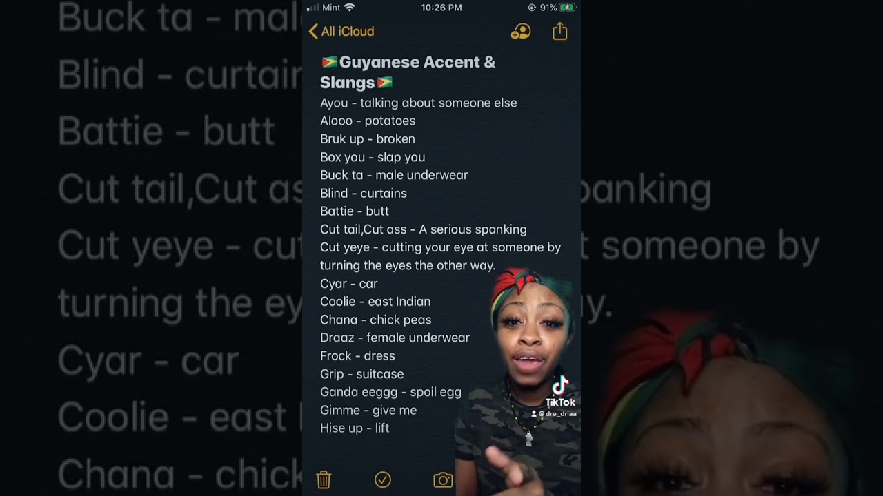 🇬🇾 Guyanese Accent & Slangs🇬🇾 PT.1 #dredriaa #guyanesegirl