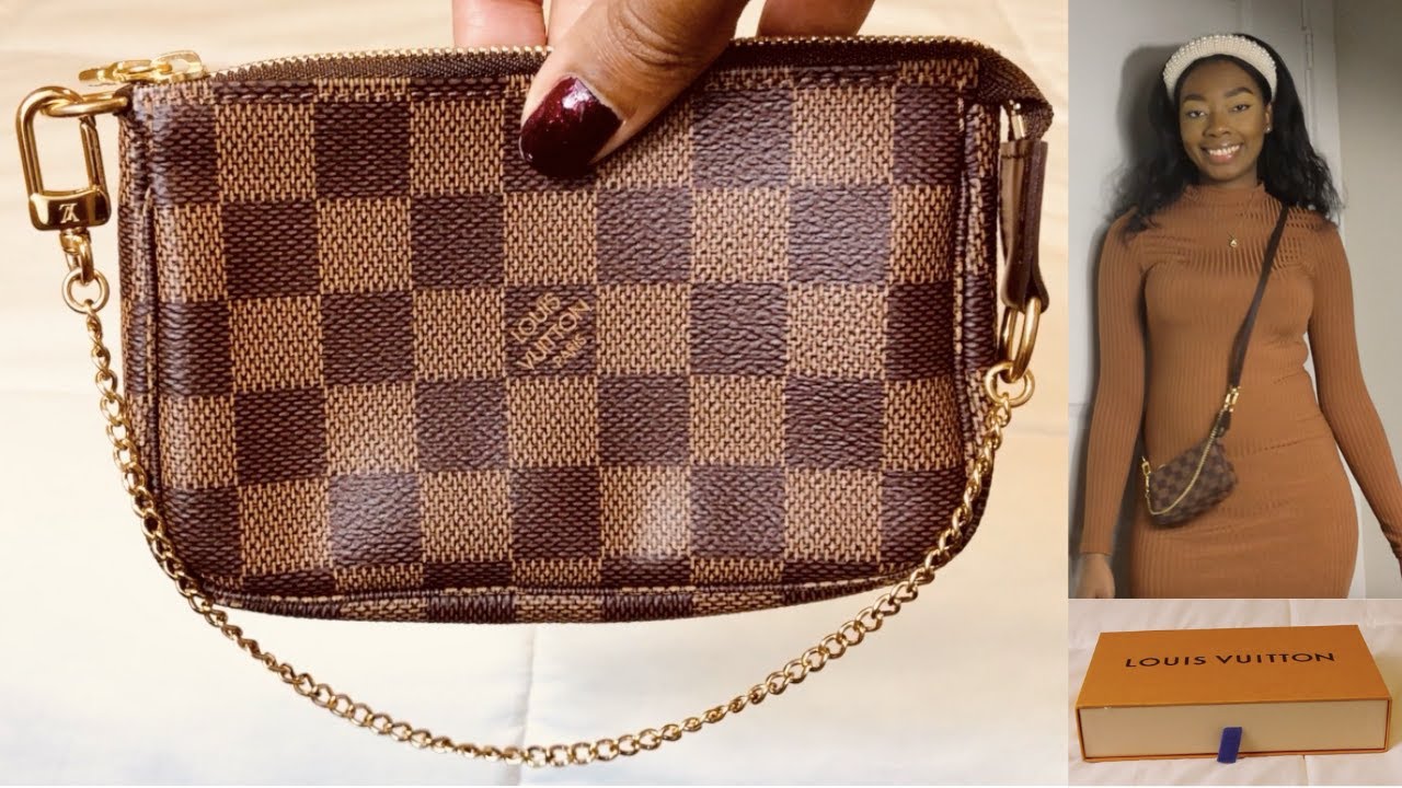 LOUIS VUITTON MINI POCHETTE ACCESSOIRES IN DAMIER EBENE | 2020 UNBOXING