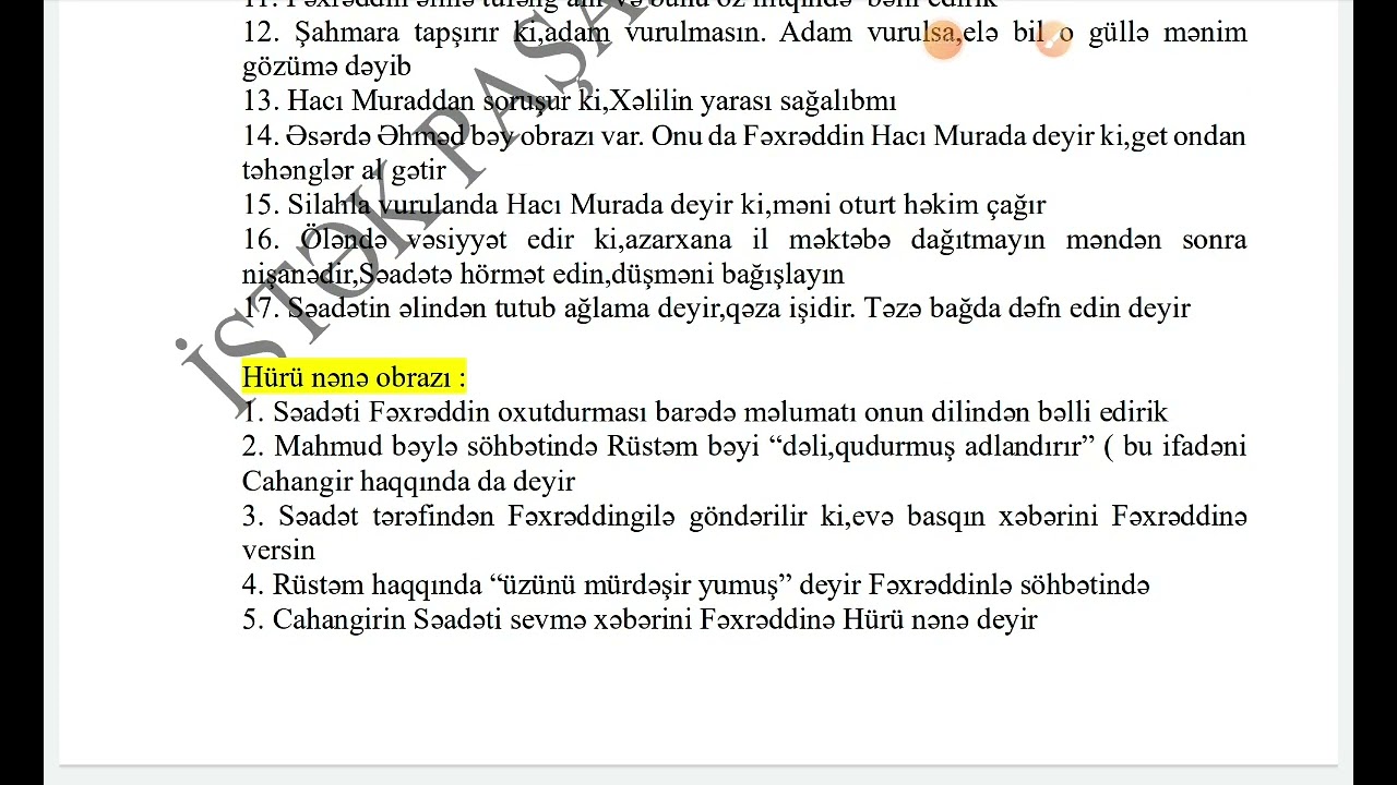 Müsibəti -Fəxrəddin (əsərin mükəmməl təhlili)