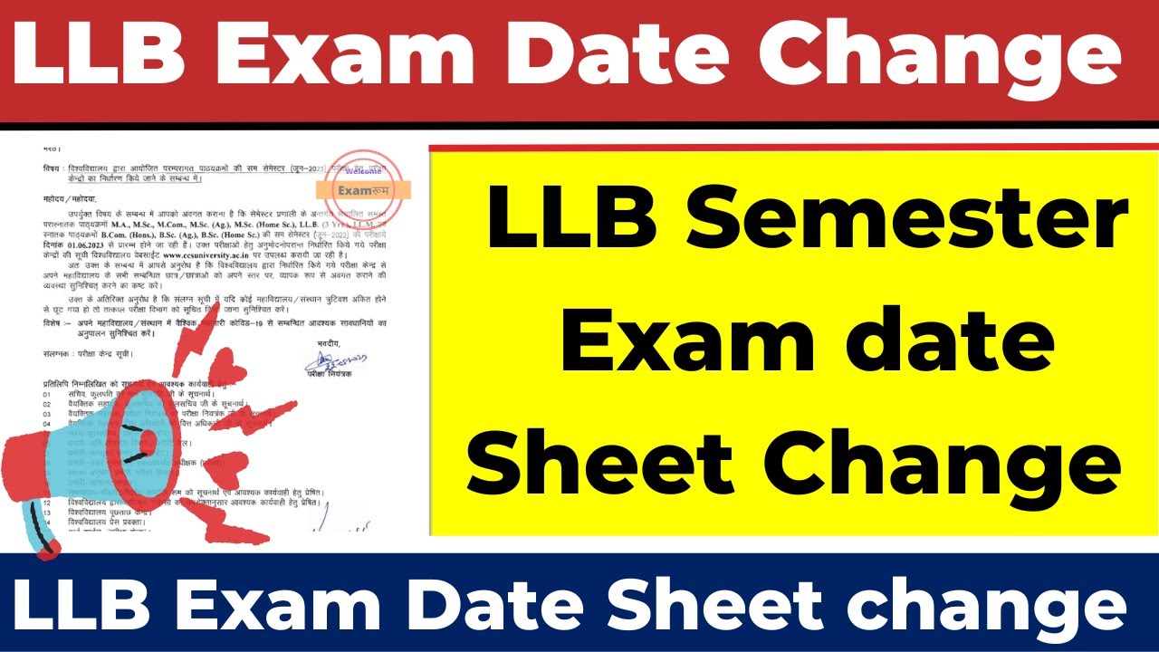 ccsu LLB exam date change | ccsu llb semester exam date 2023 | ccsu llb semester exam date sheet