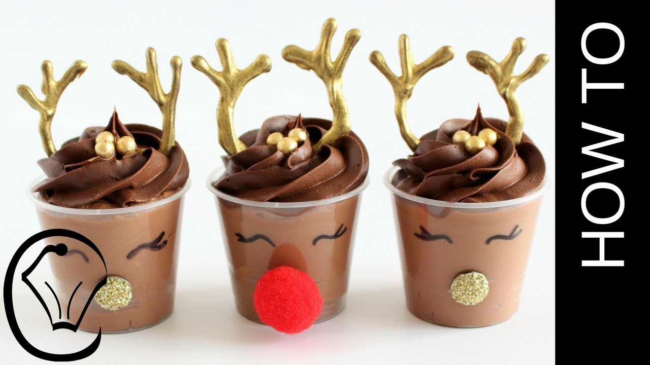 Eggless Rudolph Christmas Chocolate Mousse Dessert Cups Christmas Dessert