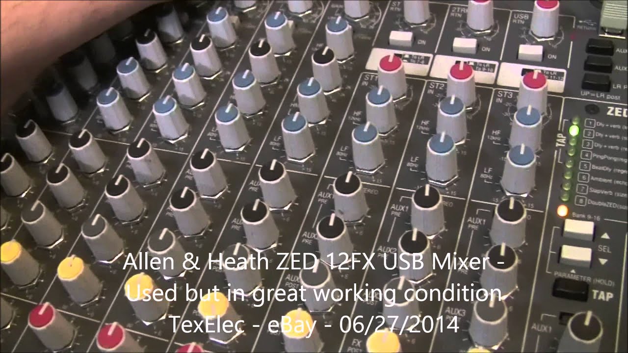 Allen & Heath ZED 12FX USB Mixer - For Sale on eBay - TexElec