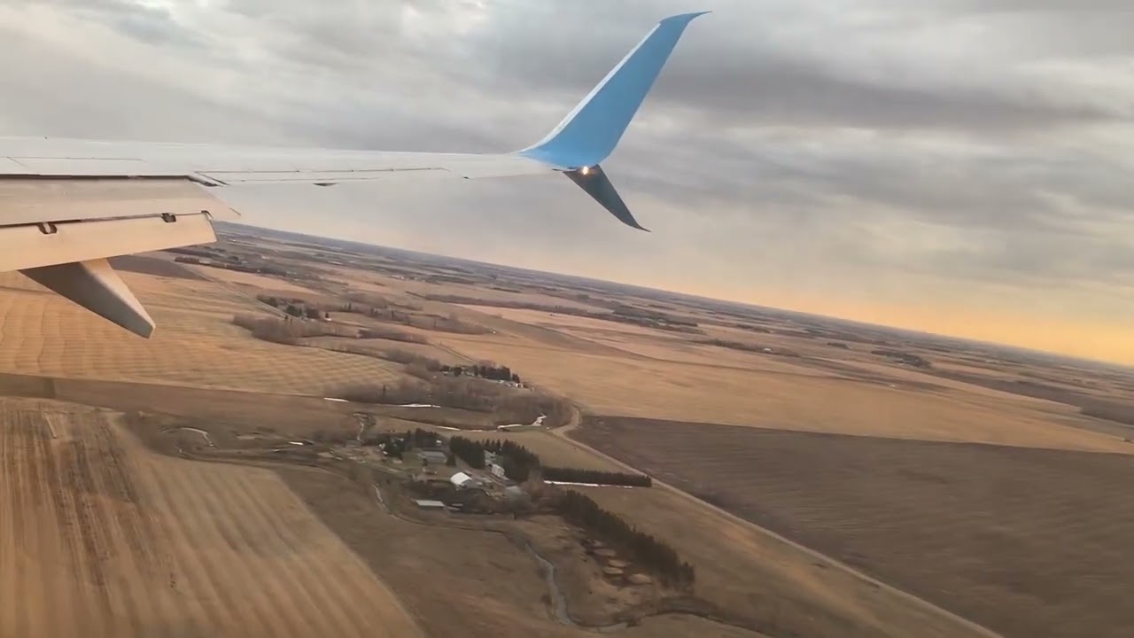 Landing in Edmonton International Airport in April 2023