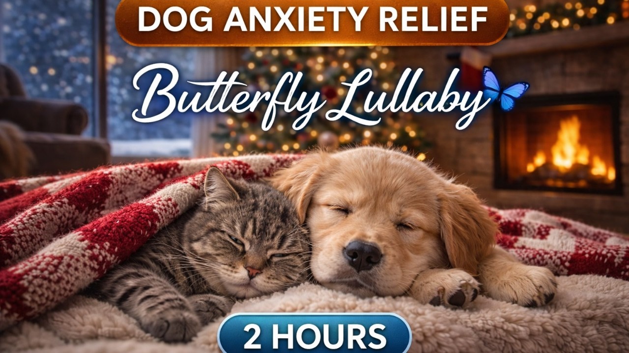 Dog Anxiety Relief Music 🐾 | Soft Butterfly Lullaby for Deep Sleep | 2 Hours #doganxietyrelief