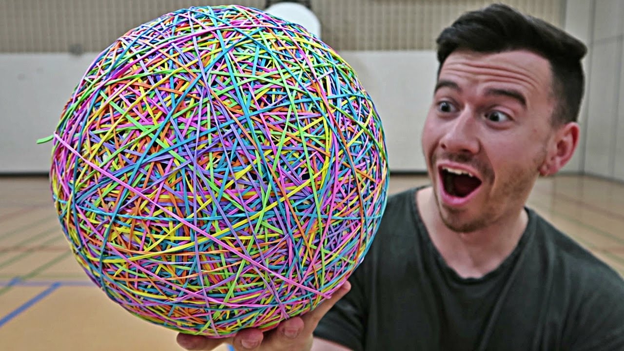 INSANE RUBBER BAND BASKETBALL EXPERIMENT!! (10,000 RUBBER BANDS)
