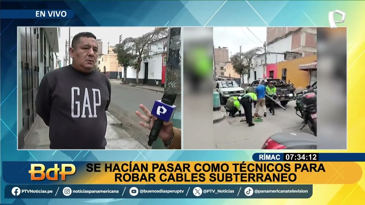 Ladrones se hacen pasar como técnicos para robar cables subterráneos en El Rímac