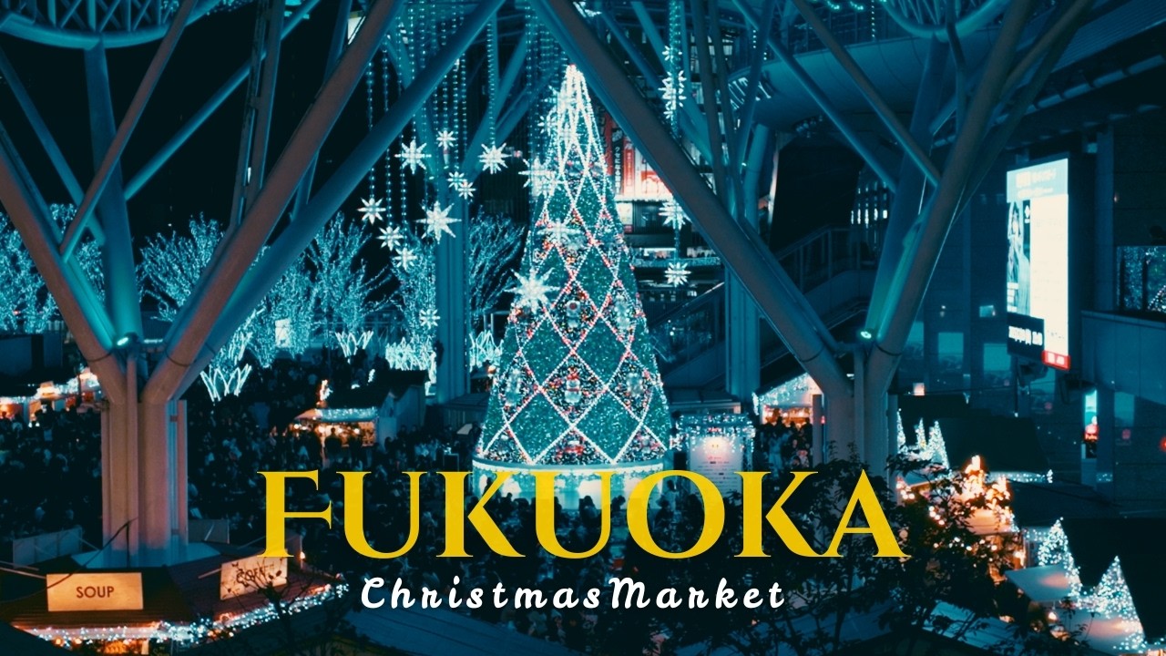 Christmas in Japan, Fukuoka: Market, food, Nintendo Store & Magical Lights