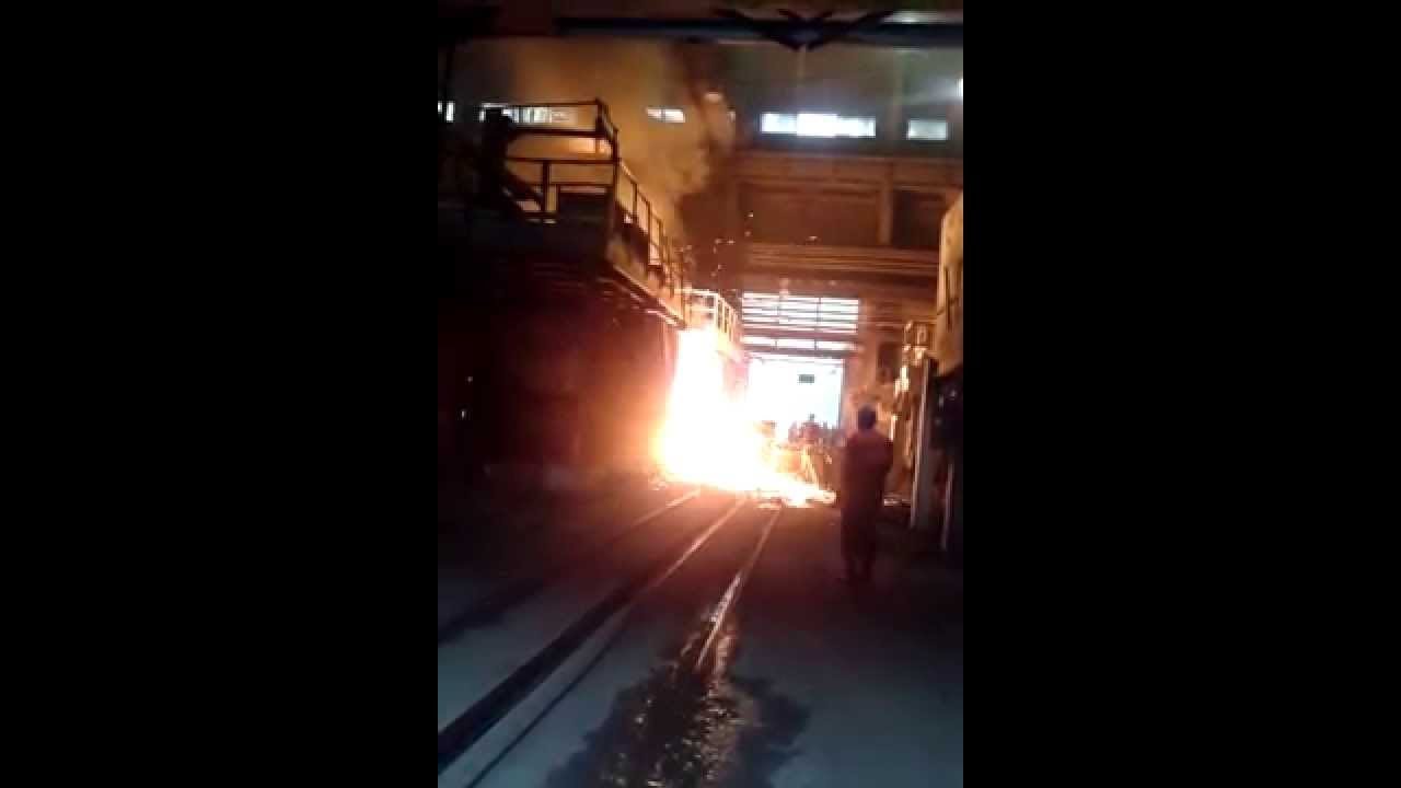Leaking Bucket Spills Molten Metal || ViralHog