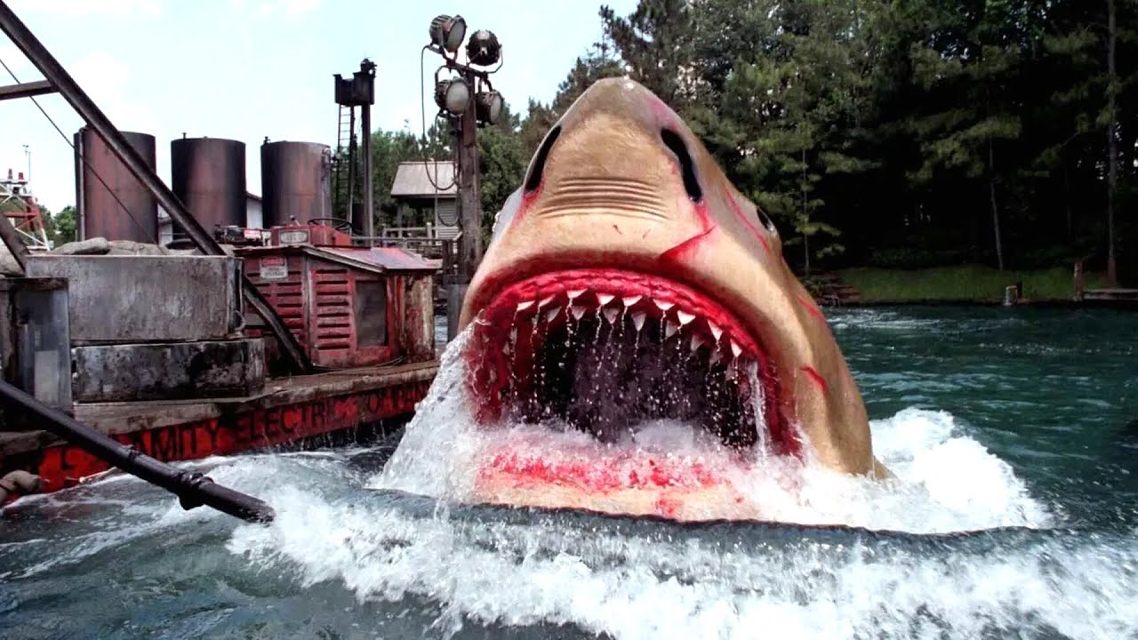 Классические кадры фильма «Челюсти» от первого лица — Universal Studios Florida — 2004