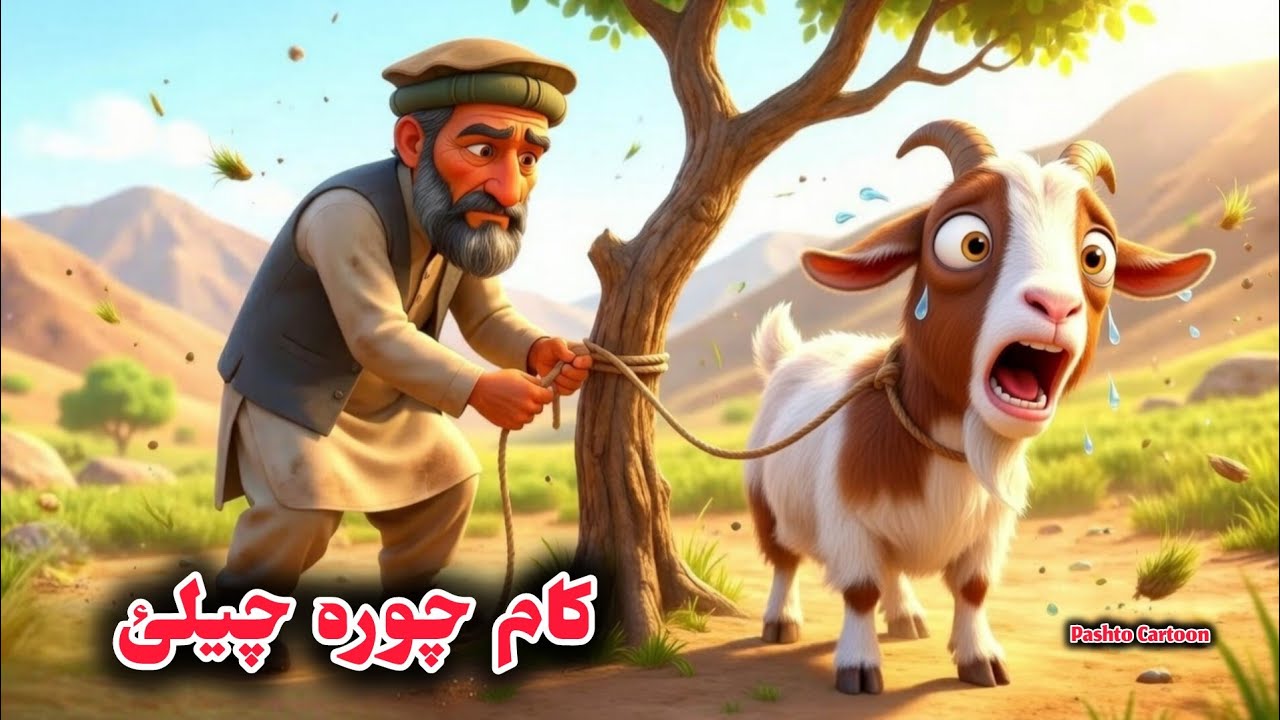 د کام چورى چیلئ يا وزې سزا | Lazy goat | Pashto cartoon story