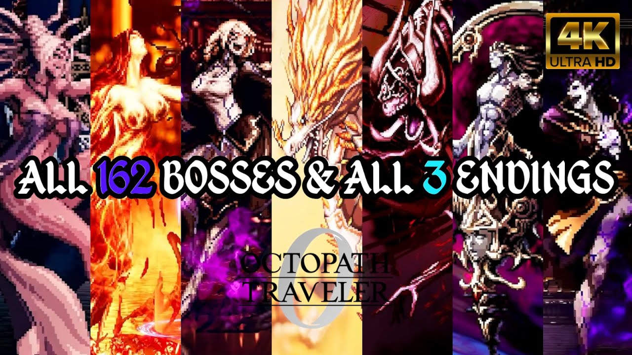 Octopath Traveler 0 - All 162 Bosses + All 3 Endings