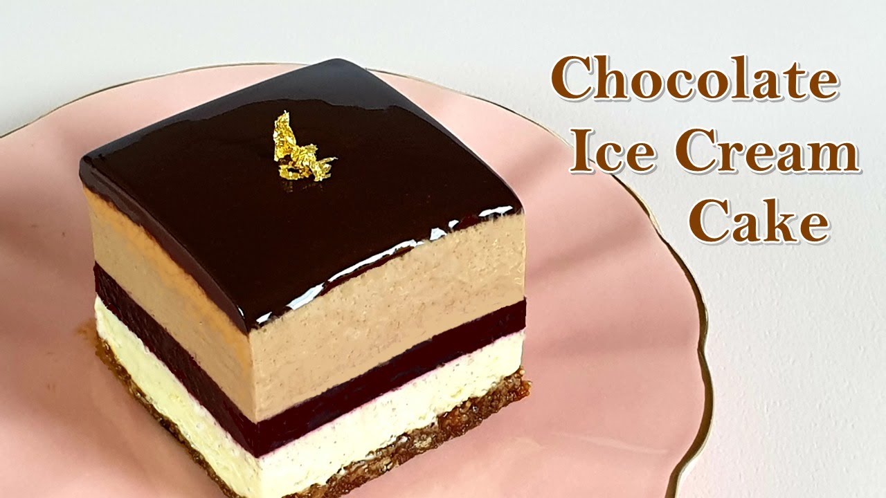 [노오븐]바닐라, 초코🍫 아이스크림🍦 케이크 만들기/how to make ice cream cake   recipe/チョコバニラアイスクリームケーキ