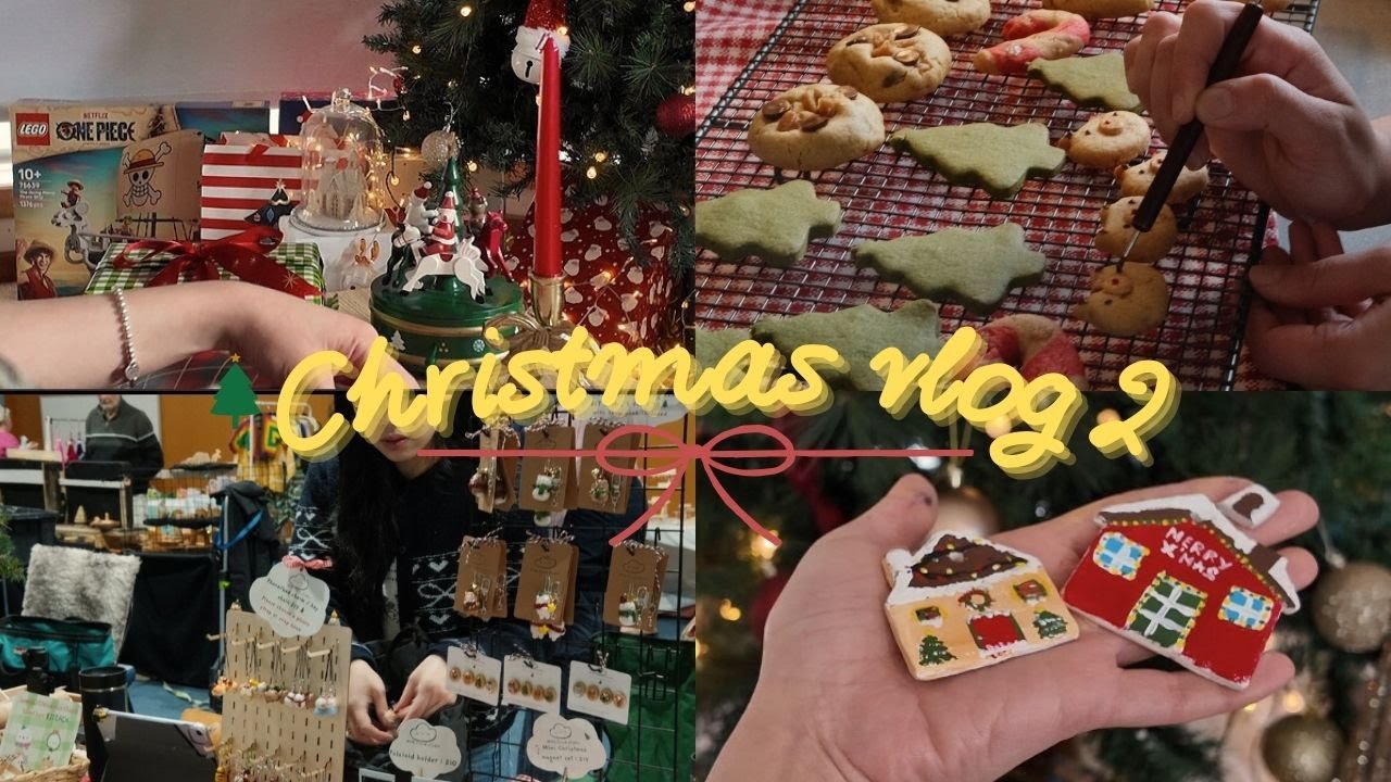Introvert Diaries | Christmas Vlog 2: Christmas cookie baking, painting ornaments, handmade market.