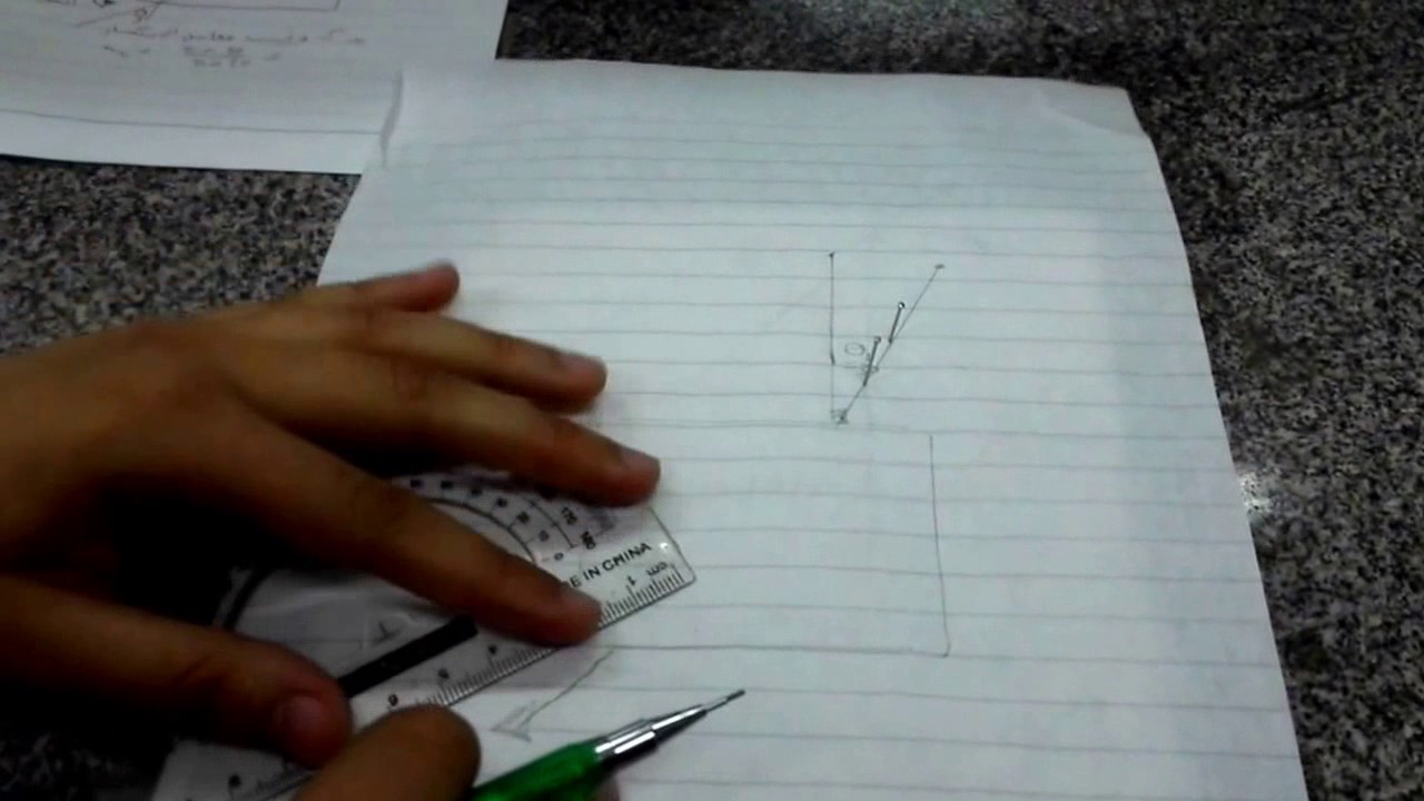 HD_تجربة تعيين معامل الإنكسار للزجاج باستخدام متوازي المستطيلات