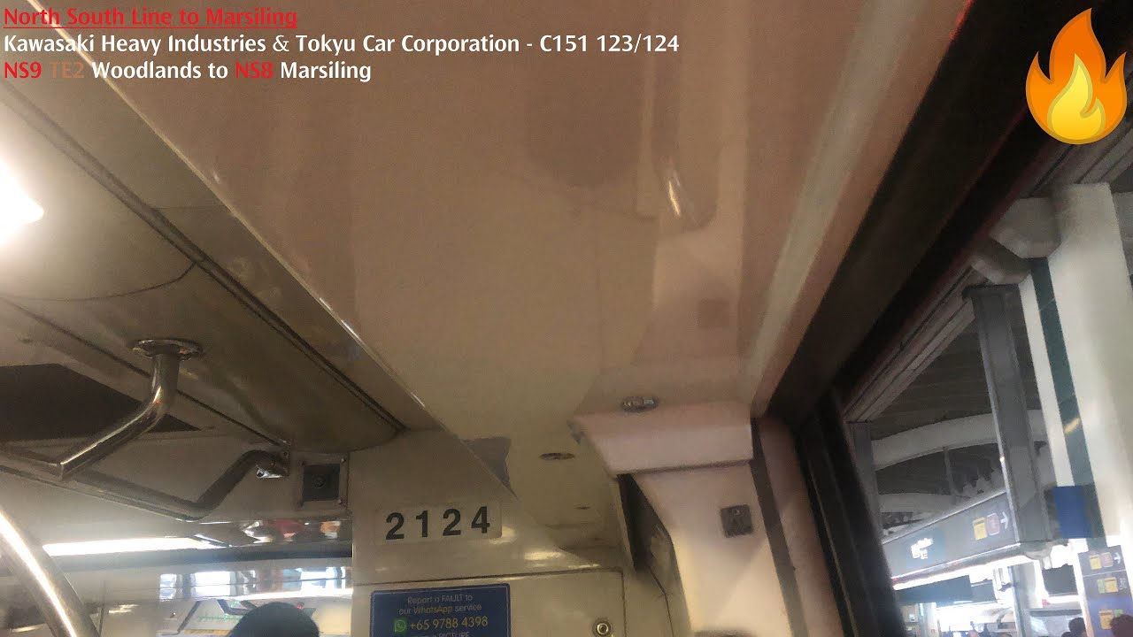 ⁴ᴷ⁶⁰ [Train Fault] SMRT Trains, NSL Train Ride [Woodlands → Marsiling] - Kawasaki C151 123/124