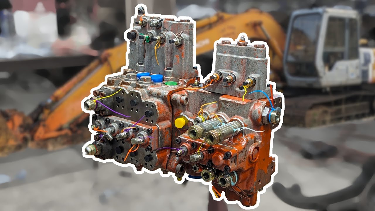 Excavator valve control block assembly - Hitachi EX120-2 rebuild