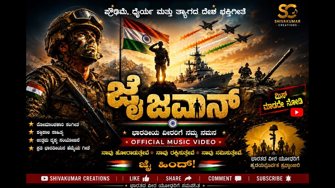 JAI JAWAN | Powerful Patriotic Kannada Song 2026 🇮🇳 | Official Music Video | Shivakumar Creations