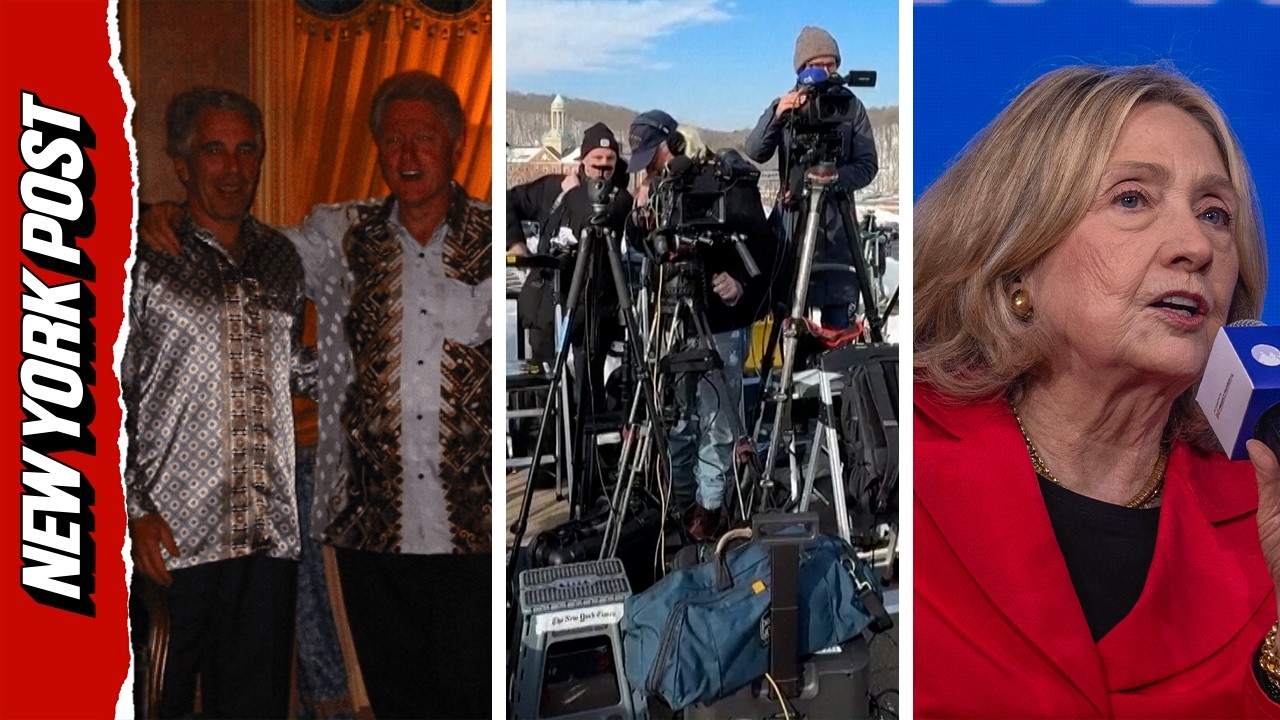 Reporters Line up for Hillary Clinton's Epstein Deposition
