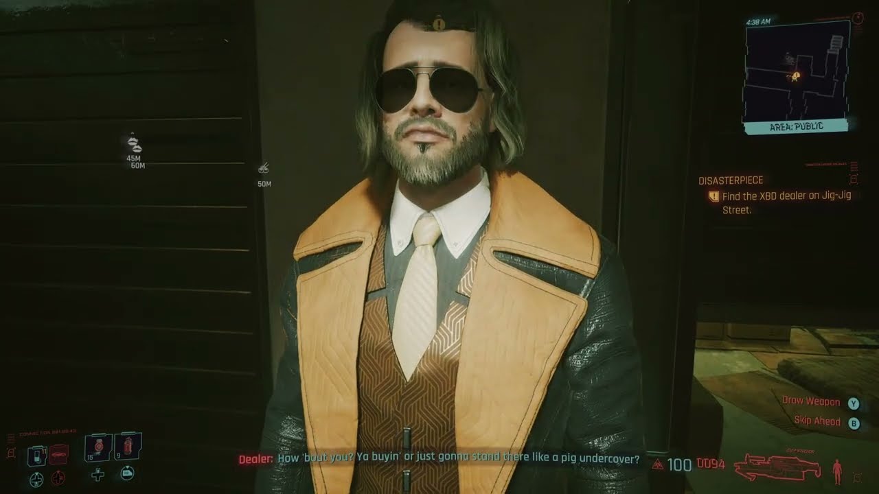 Cyberpunk 2077 &mdash; Disasterpiece: Найдите и поговорите с дилером XBD Ленни Неро: купите геймплей Br...