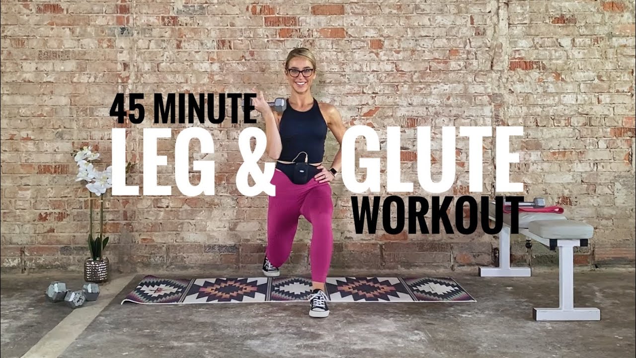 45 Minute Leg & Glute Workout | Challenging | Advanced | DBs | Mini Band | Bench | Month 2 Day 5