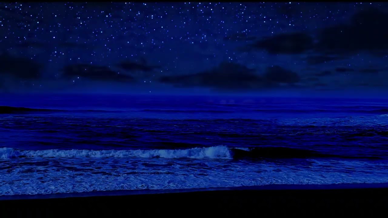 Clear Mind with Ocean Waves Sound for Sleeping 12 Hours 🌊 Serene Night Waves, Stress Relief