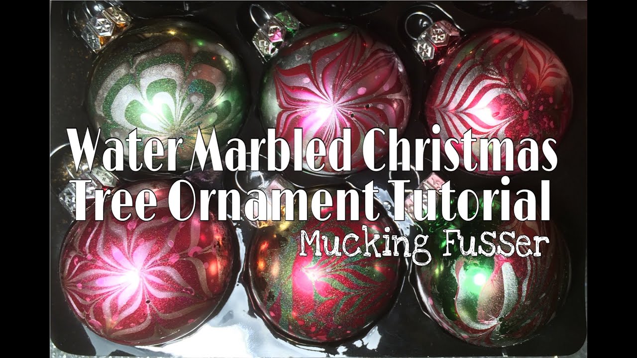 Water Marbled Christmas Tree Ornament Tutorial