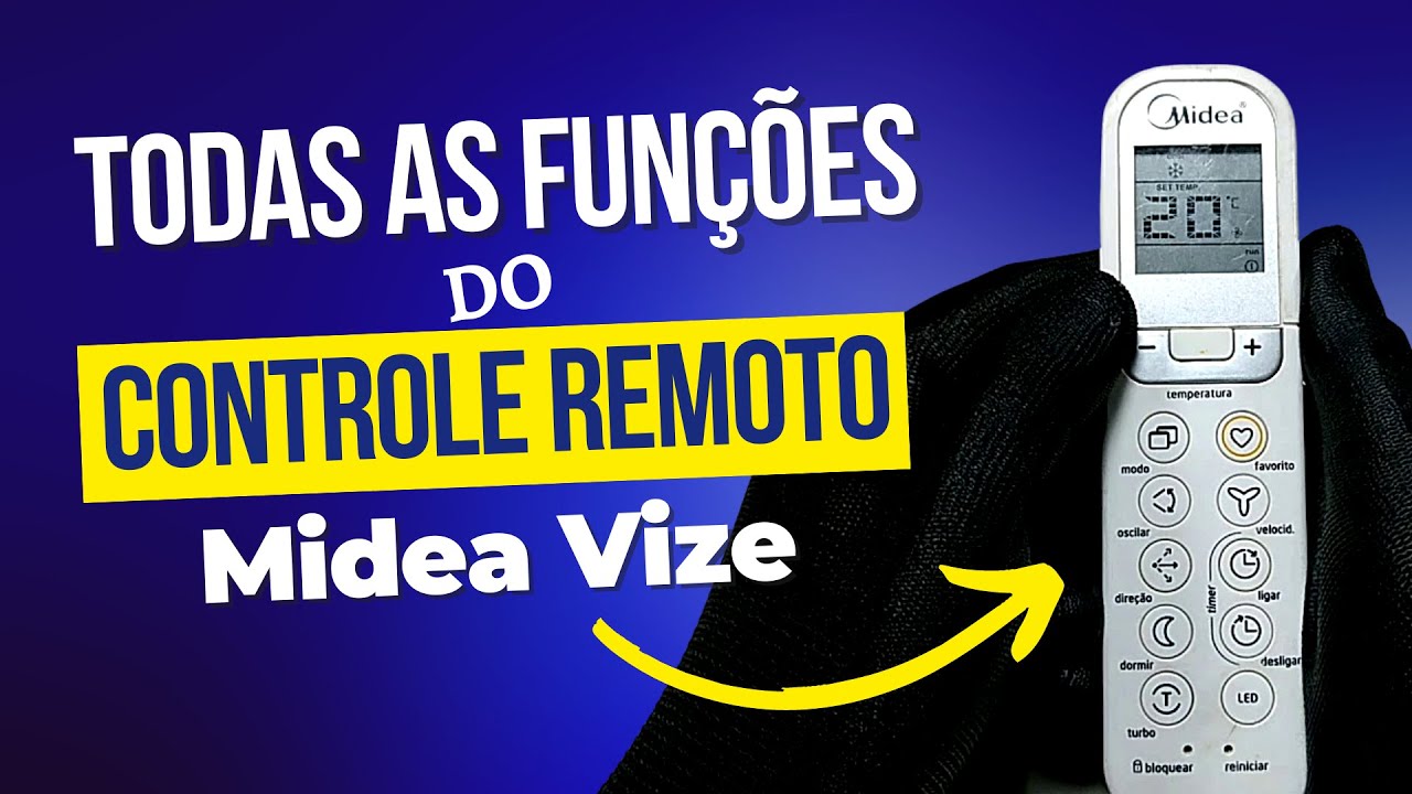 Funções do controle remoto Ar condicionado Midea VIZE