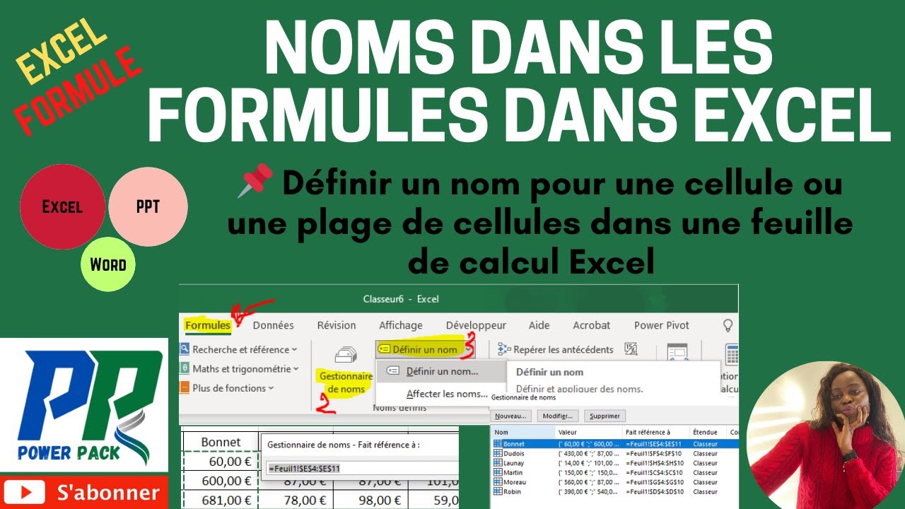Excel : Comment Attribuer un nom à une plage de cellules dans Excel ?