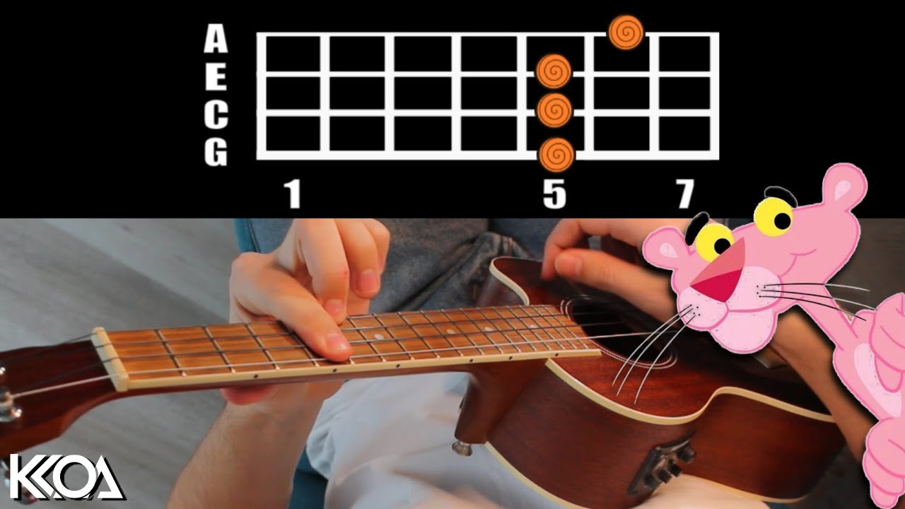 PINK PANTHER THEME Easy Ukulele Tutorial