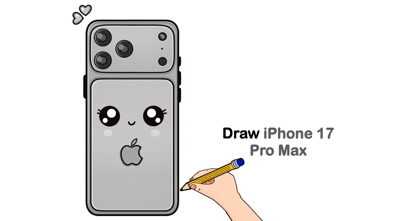 Learn to Draw iPhone 17 Pro Max Step by Step Easy | Apple IPhone 17 Drawing Tutorial | Draw iPhone