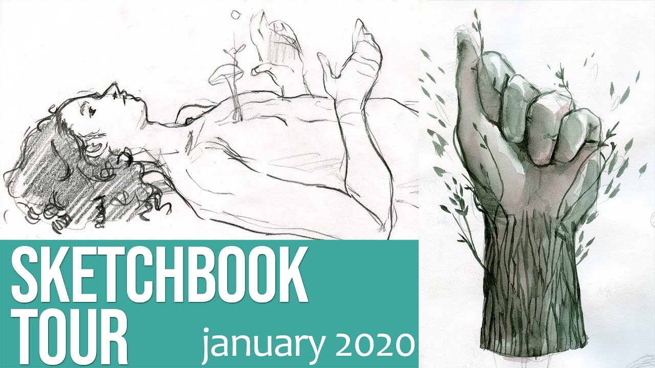 Sketchbook Tour - Gouache, Ink, and Watercolor - January 2020