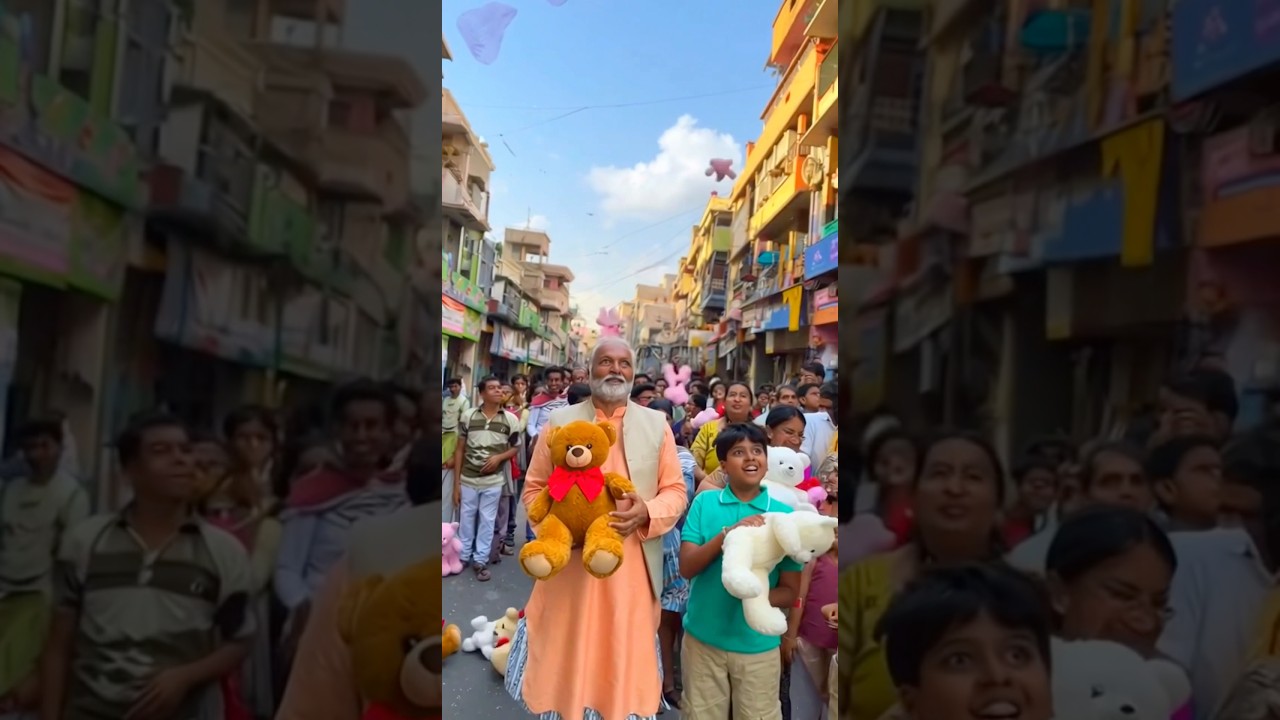 Throwing thousands of teddies over Mumbai from plane ✈️ 😱🤯