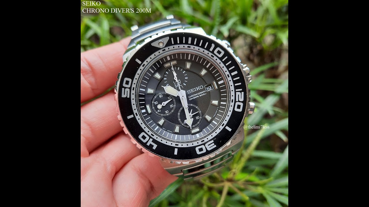 Jam tangan Seiko chronograph scuba diver's 200M 7T92-0JG0