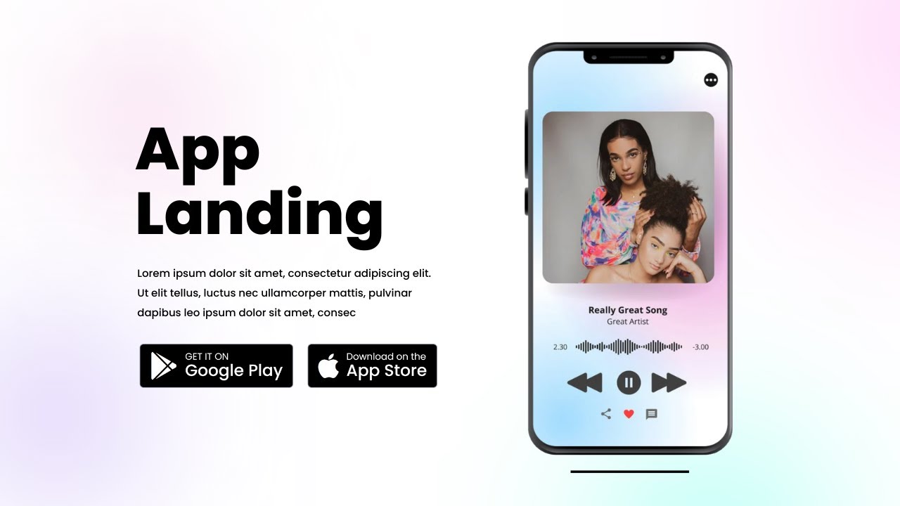 How to Design a Modern App Landing Page Banner Section in WordPress with Elementor