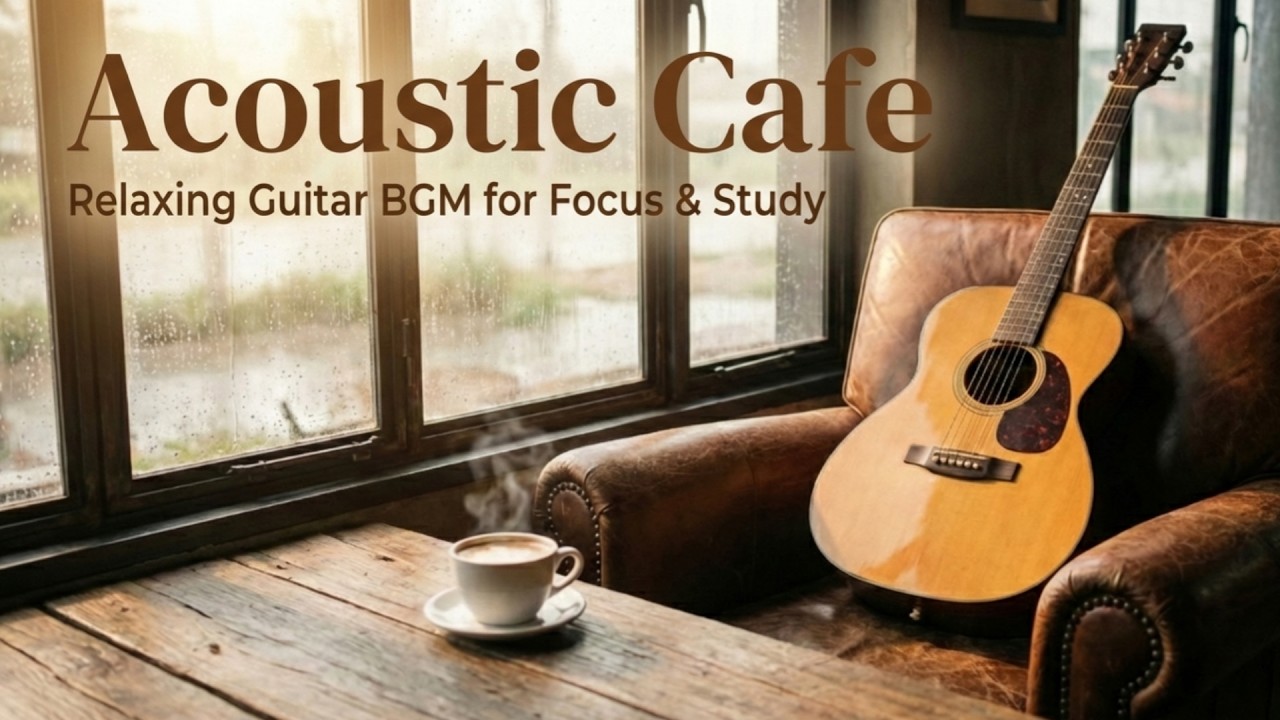 Cozy Rainy Cafe ☕ Relaxing Acoustic Guitar Music for Study & Focus [1 Hour]