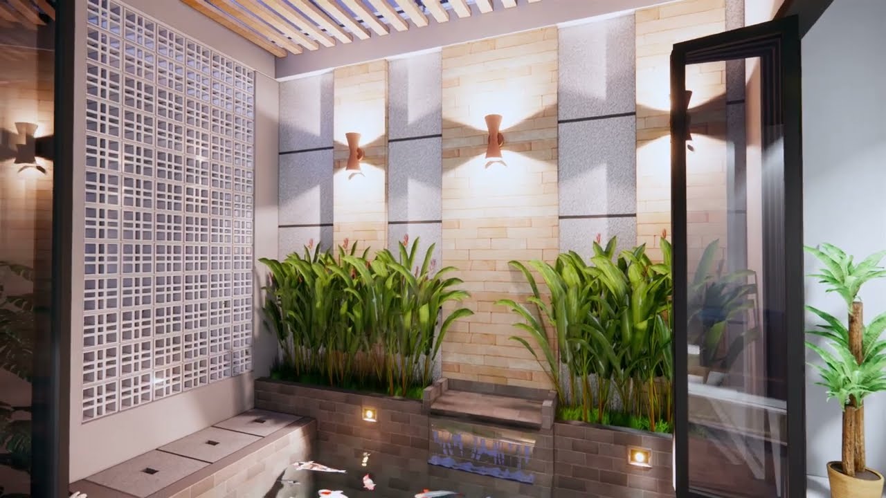 #Koipond #interiordesign #architecture Beautiful Indoor Koi Pond Design (1.70 x 2.8 meters)