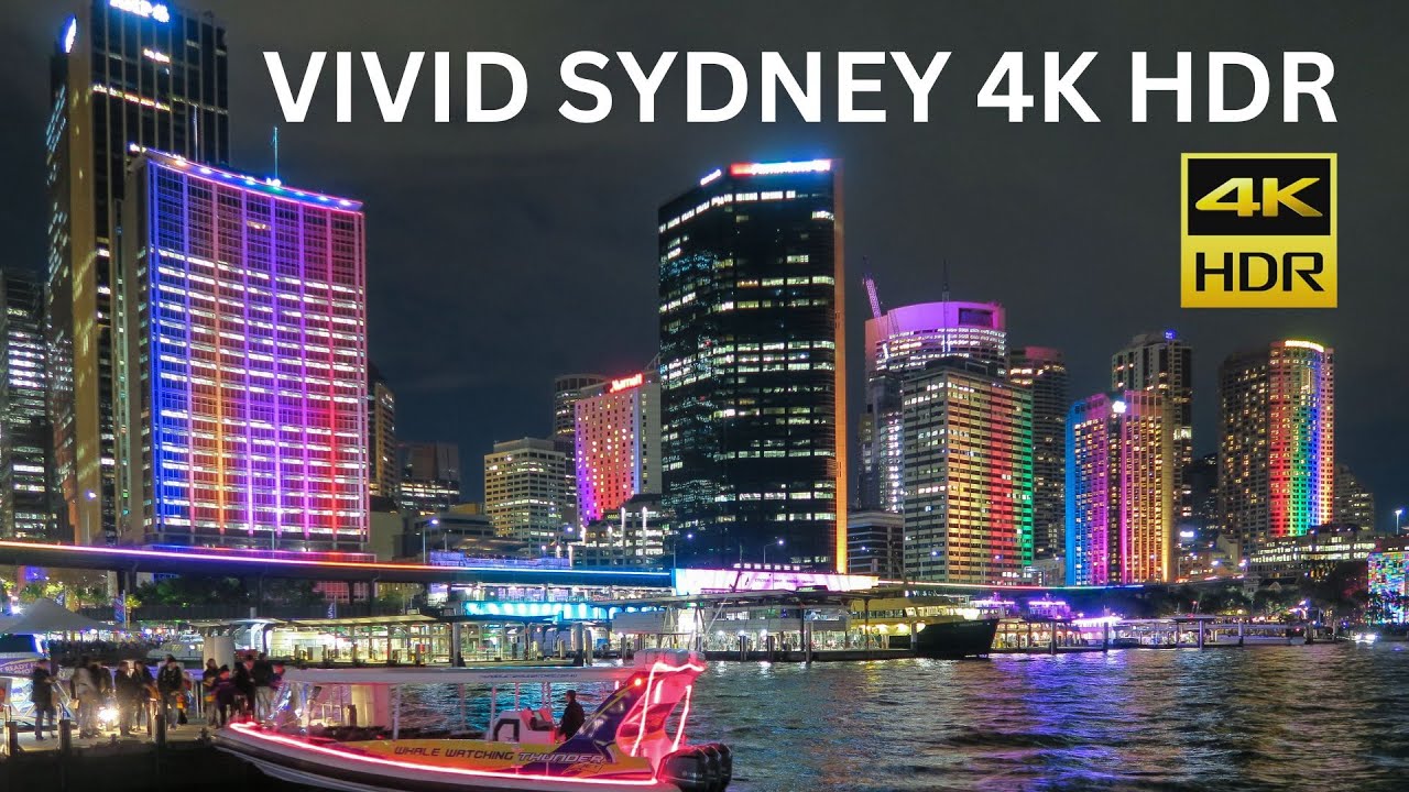 Vivid Sydney Festival 4K HDR - Opera House to Darling Harbour - Immersive Experience