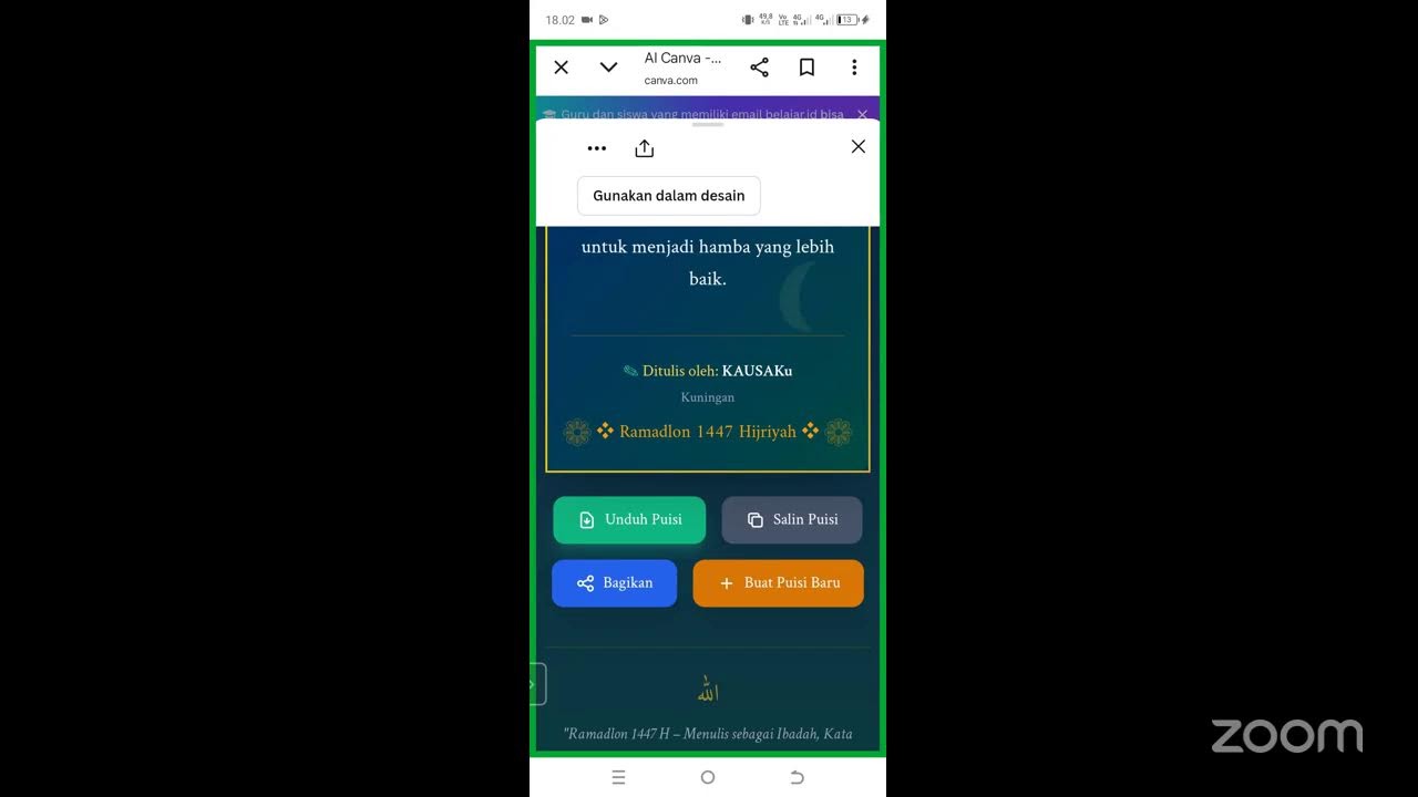 Ngaji Digital day16 dibersamai pak ustadz Waluyo Al Fadhil Sahabat KAUSAKu SMPN 4 Sukoharjo Jateng