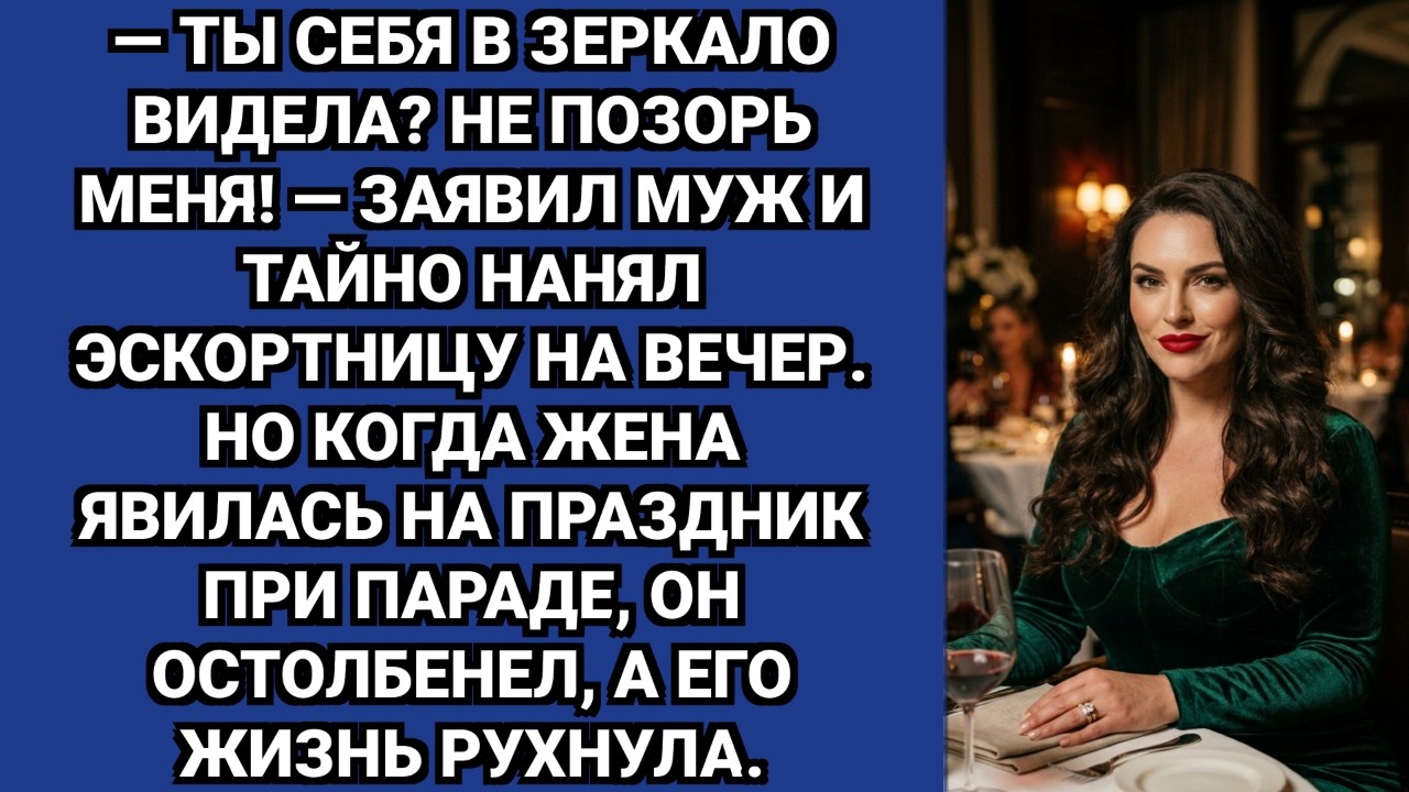 — Не позорь меня, клуша, — заявил муж. Но увидев её в ресторане, он остолбенел.
