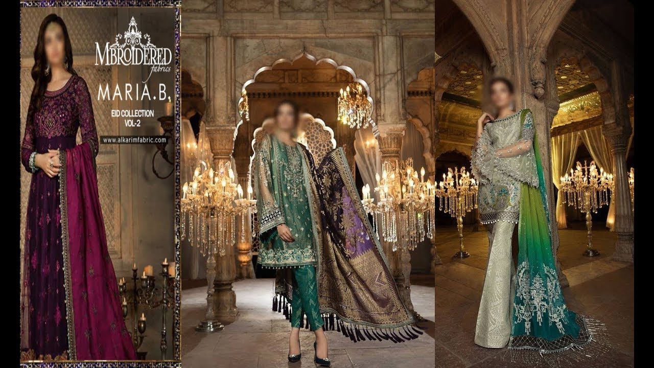 MARIA B MBROIDERED Unstitched Chiffon Eid Collection 2018 Vol  2
