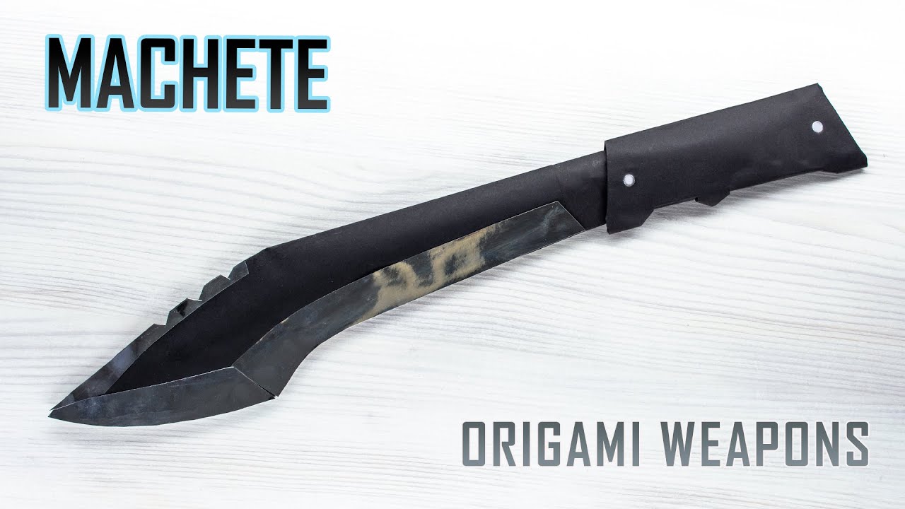 Paper machete - How to make a machete out of paper. Easy origami