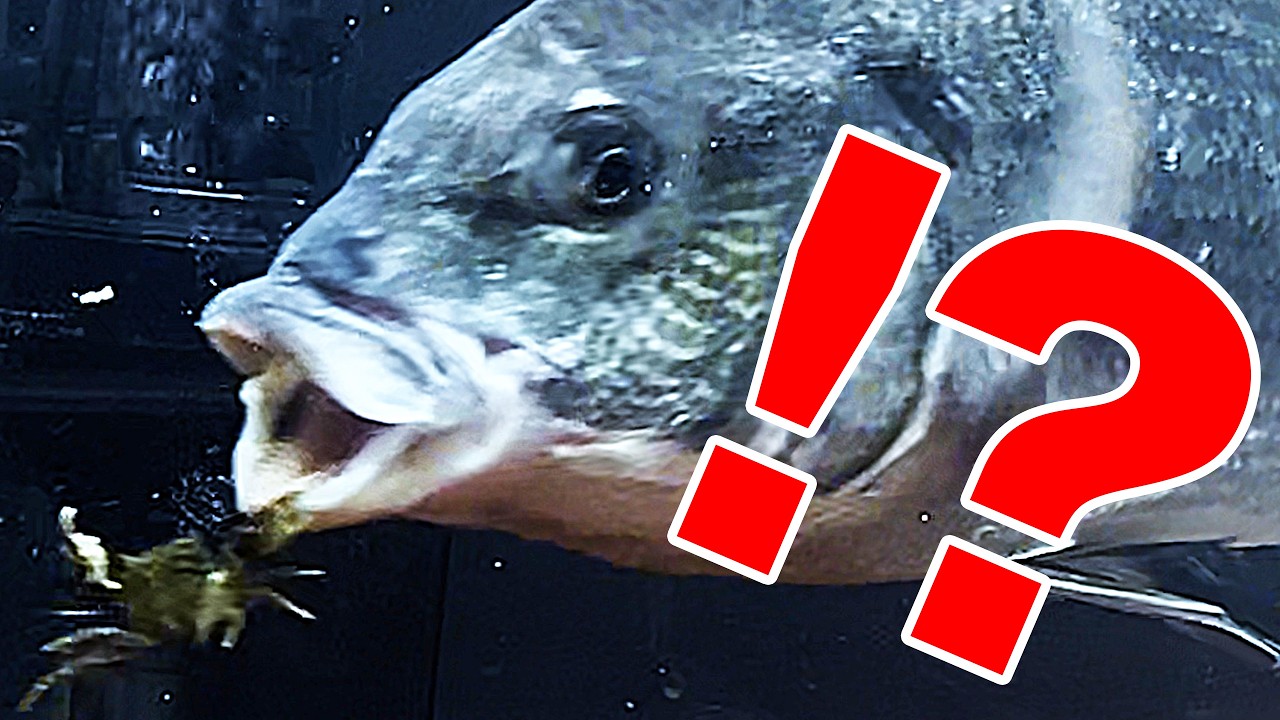 【奇跡!?】なぜか病気が治ったクロダイ VS コブシで抵抗するイソガニ